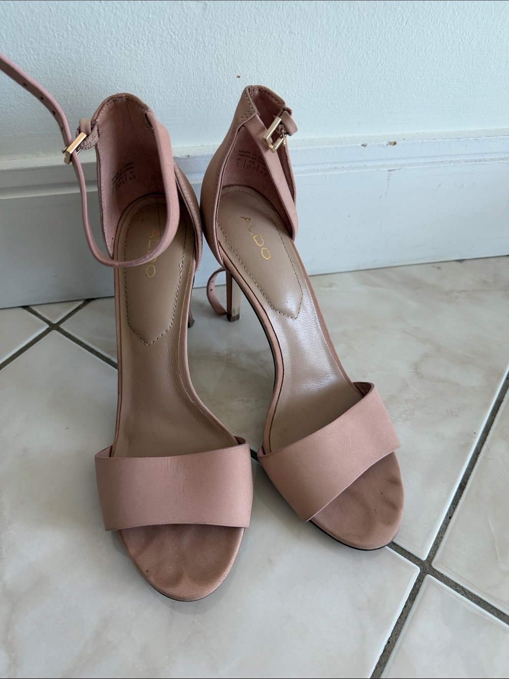ALDO Dusty Pink Ankle-Strap High Heel Sandals